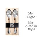 One Message Spoon 2 lepels, MrRight en Mrs Always Right